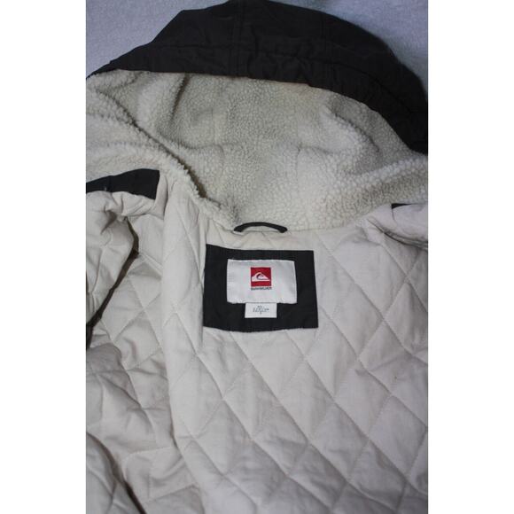 Quiksilver Men's Small Winter Outer Wear Jacket Water Resistant Gray Hooded - Picture 5 of 7